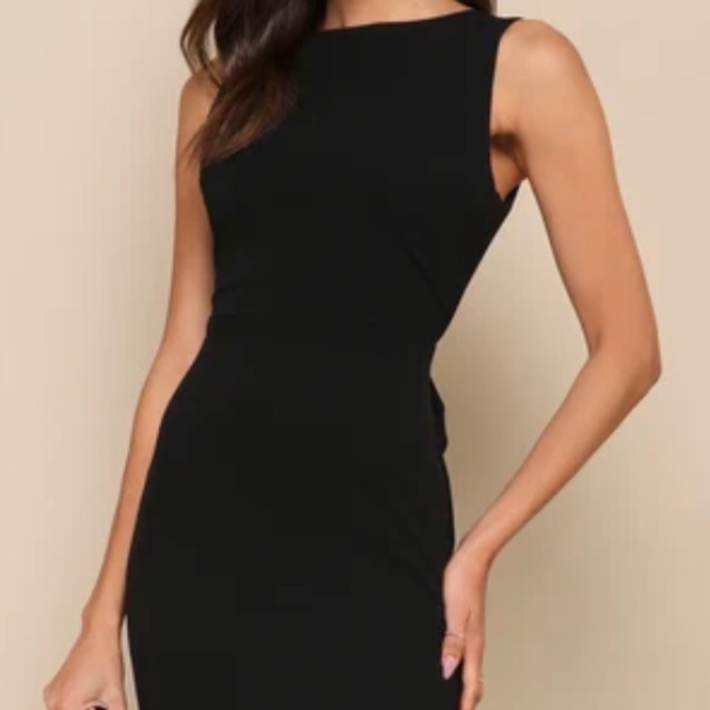 Lulus Exquisite Refinement Black Backless Bow Ruf… - image 1